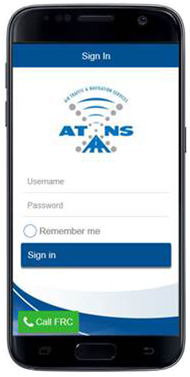ATNS app screen 1