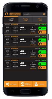 Teralco Logistics app screen 2
