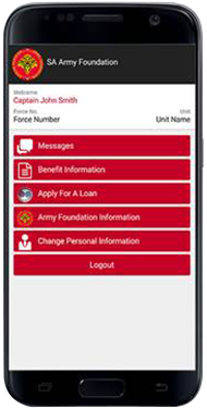 SA Army Foundation app screen 2