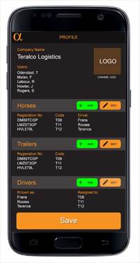Teralco Logistics app screen 3